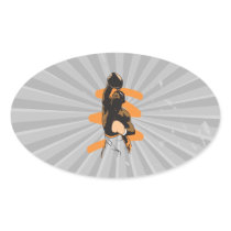 boxing champ oval stickers