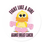 Boxing Duck Breast Cancer Round Sticker