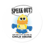 Boxing Duck Child Abuse Round Stickers