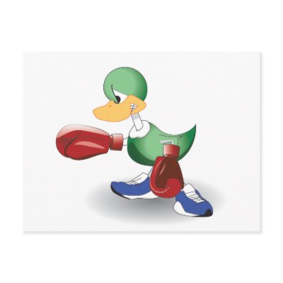 Boxing Duck Post Cards by sly888
