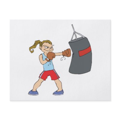 boxing girl punching bag custom flyer by sports_shop