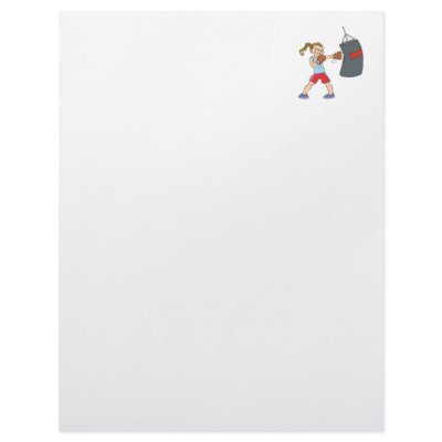 boxing girl punching bag personalized letterhead by sports_shop