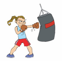 boxing girl punching bag photo cutouts