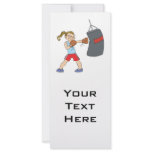 boxing girl punching bag rack card template