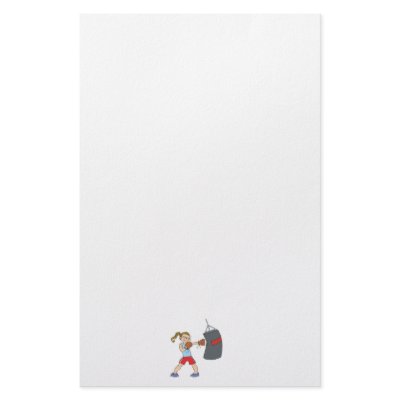 boxing girl punching bag customized stationery by sports_shop