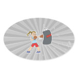 boxing girl punching bag sticker