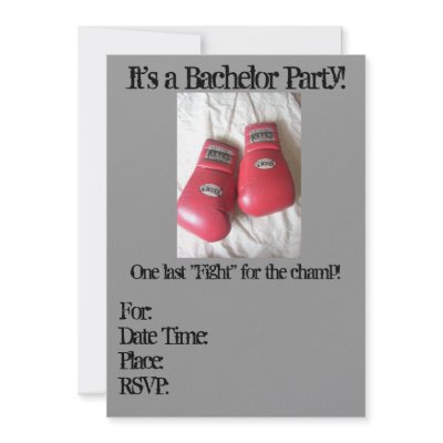 Boxing Glove BACHELOR Party Invitations by JeffandJess