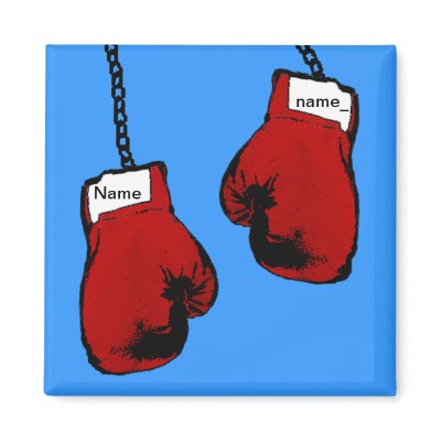 Boxing Gloves - Custom Name Fridge Magnet by GrooveMaster