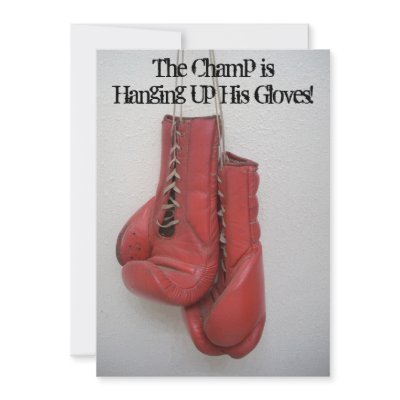 Boxing Gloves Retirement Party Invitations by JeffandJess