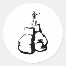 Boxing Gloves Round Sticker