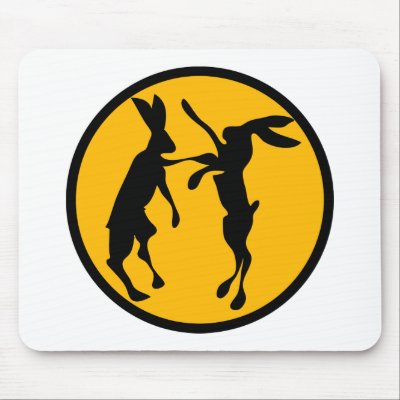 BOXING HARES1 MOUSE PADS by Sofia_Youshi