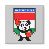 Boxing Hungary Panda Refrigerator Magnet