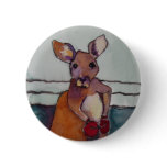 " BOXING KANGAROO," - Button