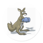 Boxing Kangaroo Round Sticker