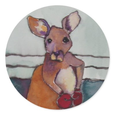 BOXING KANGAROO - STICKERS by seapearls