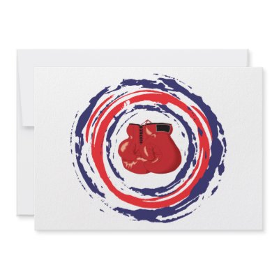 Boxing Red Blue And White Custom Invitations by TheArtOfPamela
