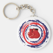 Boxing Red Blue And White Key Chain