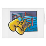 Boxing Ring and Gloves Greeting Cards