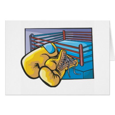 Boxing Ring and Gloves Greeting Cards by sportydesigns