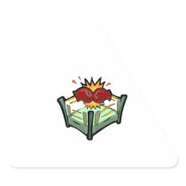boxing ring and gloves graphic triangle stickers