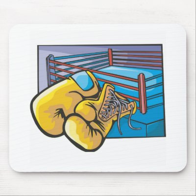 Boxing Ring and Gloves Mouse Pad by sportydesigns