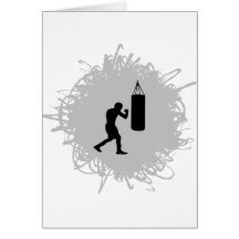 Boxing Scribble Style Card