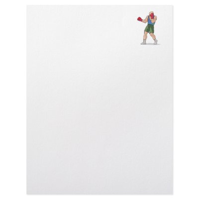 boxing stance boxer graphic customized letterhead by sports_shop