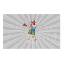 boxing stance boxer graphic rectangle sticker