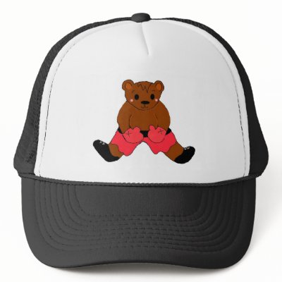 Boxing Teddybear in Red Mesh Hats by seashell2