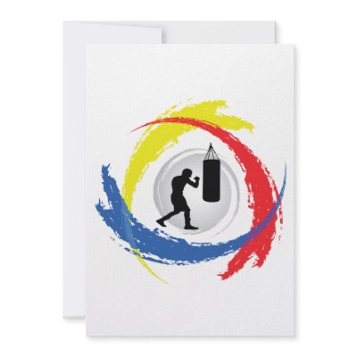 Boxing Tricolor Emblem Custom Invitation by TheArtOfPamela