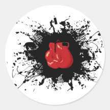 Boxing Urban Style Round Sticker