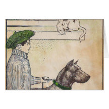 Boy and dog card