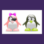 Boy and Girl Penguins Sticker stickers