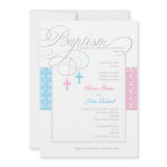 Boy and Girl Twins Baptism Invitation