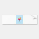 Boy and huge bunch of flowers bumper sticker