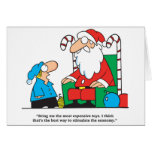 Boy asking Santa Stimulate Economy Greeting Card
