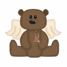 Boy Autism Awareness Bear Photo Cutouts
