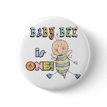 Boy Baby Bee 1st Birthday Tshirts and Gifts Pin