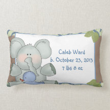 Boy Baby Elephant Blue Zebra Stripe Rubber Duck Pillows