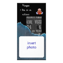Boy-baby shower Announcement Photo Card Template