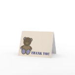 Boy Baby Shower Notecard - Blue Gingham Bear