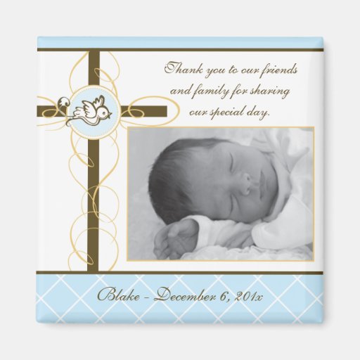 Boy Baptism/Christening Favour - Photo Magnet