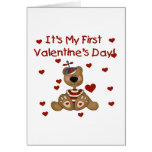 Boy Bear 1st Valentine's Day Tshirts and Gifts Greeting Card