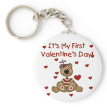 Boy Bear 1st Valentine's Day Tshirts and Gifts Keychain
