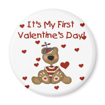 Boy Bear 1st Valentine's Day Tshirts and Gifts Magnet