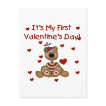 Boy Bear 1st Valentine's Day Tshirts and Gifts Post Cards
