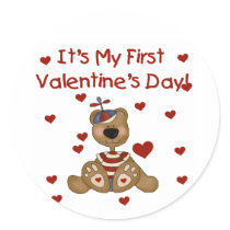 Boy Bear 1st Valentine's Day Tshirts and Gifts Sticker