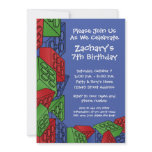 Boy Birthday Party - Building Blocks Custom Announcement