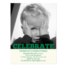 Boy Birthday Party Photo Invitations Post Card