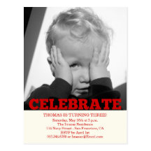 Boy Birthday Party Photo Invitations Postcard